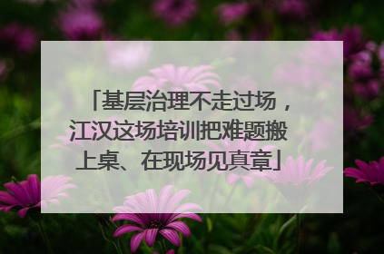 基层治理不走过场，江汉这场培训把难题搬上桌、在现场见真章