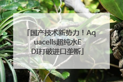 国产技术新势力！Aquacells超纯水EDI打破进口垄断