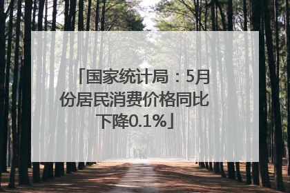 国家统计局：5月份居民消费价格同比下降0.1%