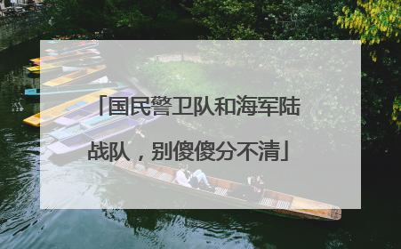 国民警卫队和海军陆战队，别傻傻分不清