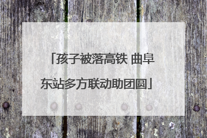 孩子被落高铁 曲阜东站多方联动助团圆