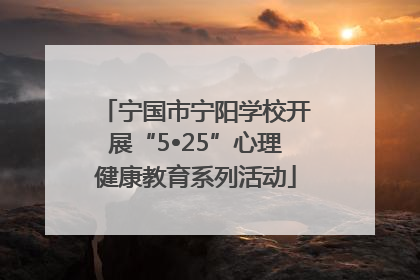 宁国市宁阳学校开展“5•25”心理健康教育系列活动