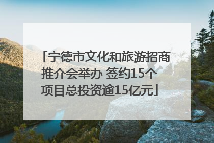 宁德市文化和旅游招商推介会举办 签约15个项目总投资逾15亿元