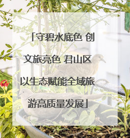 守碧水底色 创文旅亮色 君山区以生态赋能全域旅游高质量发展