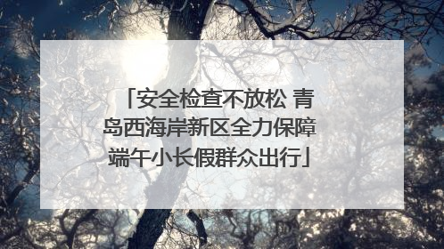 安全检查不放松 青岛西海岸新区全力保障端午小长假群众出行