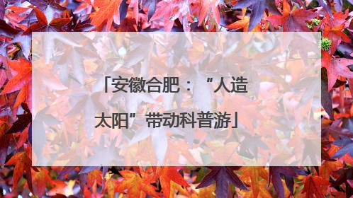 安徽合肥：“人造太阳”带动科普游