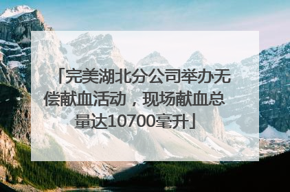 完美湖北分公司举办无偿献血活动，现场献血总量达10700毫升