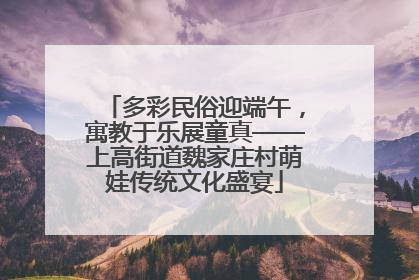 多彩民俗迎端午，寓教于乐展童真——上高街道魏家庄村萌娃传统文化盛宴