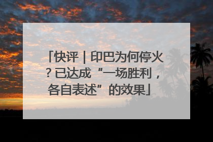 快评｜印巴为何停火？已达成“一场胜利，各自表述”的效果