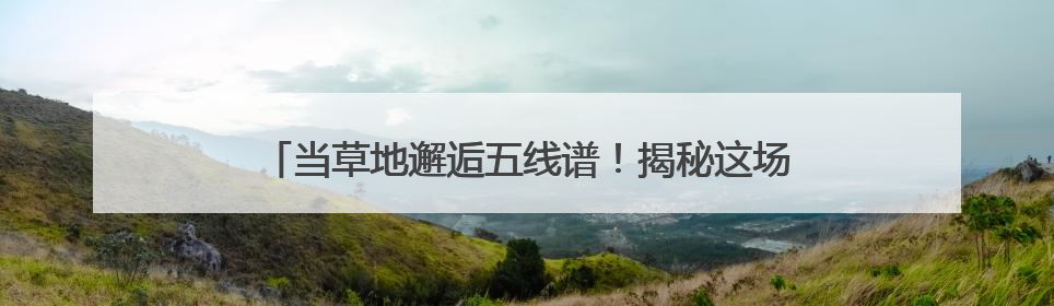 当草地邂逅五线谱！揭秘这场全民参与的音乐节的破圈密码