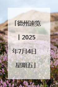 德州速览丨2025年7月4日 星期五