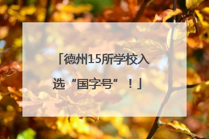 德州15所学校入选“国字号”！