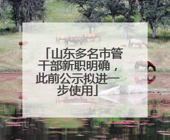 山东多名市管干部新职明确，此前公示拟进一步使用