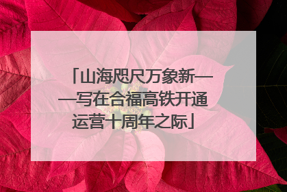 山海咫尺万象新——写在合福高铁开通运营十周年之际