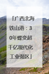 广西北海铁山港：30年蝶变超千亿现代化工业强区