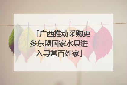 广西推动采购更多东盟国家水果进入寻常百姓家