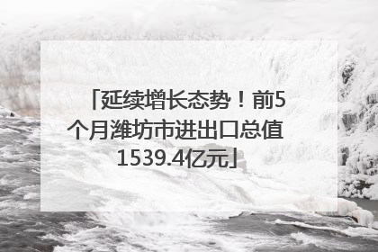 延续增长态势！前5个月潍坊市进出口总值1539.4亿元