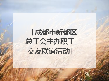 成都市新都区总工会主办职工交友联谊活动