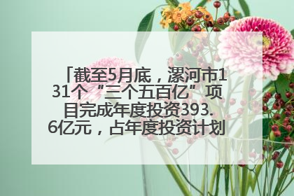 截至5月底，漯河市131个“三个五百亿”项目完成年度投资393.6亿元，占年度投资计划的50.41%——“三个五百亿”项目带动产业提质升级