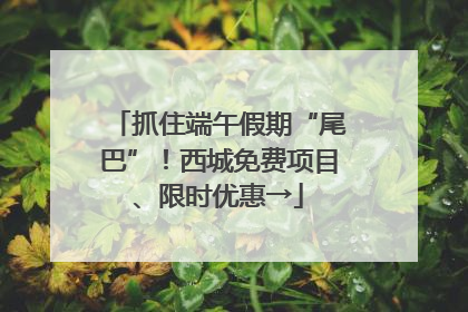 抓住端午假期“尾巴”！西城免费项目、限时优惠→