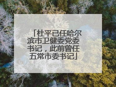杜平已任哈尔滨市卫健委党委书记，此前曾任五常市委书记