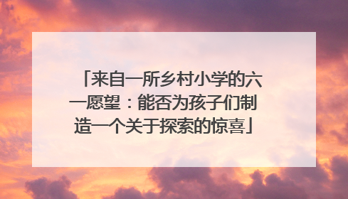 来自一所乡村小学的六一愿望：能否为孩子们制造一个关于探索的惊喜