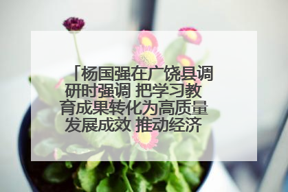 杨国强在广饶县调研时强调 把学习教育成果转化为高质量发展成效 推动经济稳健向好进中提质