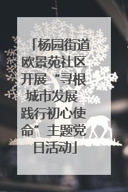 杨园街道欧景苑社区开展“寻根城市发展 践行初心使命”主题党日活动