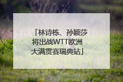 林诗栋、孙颖莎将出战WTT欧洲大满贯赛瑞典站