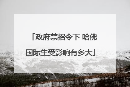 政府禁招令下 哈佛国际生受影响有多大