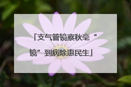 支气管镜察秋毫“镜”到病除惠民生