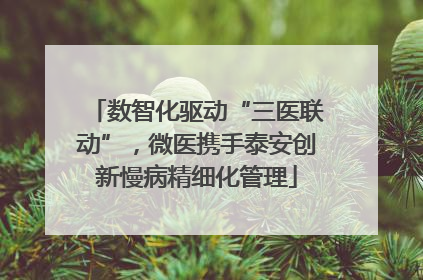 数智化驱动“三医联动”，微医携手泰安创新慢病精细化管理