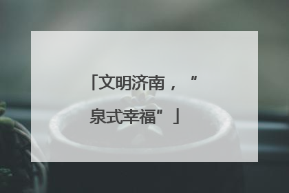 文明济南，“泉式幸福”