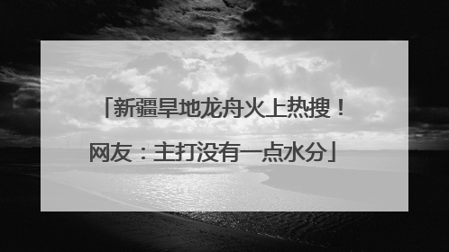 新疆旱地龙舟火上热搜！网友：主打没有一点水分