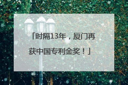 时隔13年，厦门再获中国专利金奖！