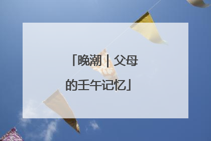 晚潮｜父母的壬午记忆