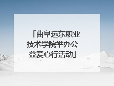曲阜远东职业技术学院举办公益爱心行活动