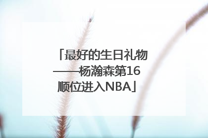 最好的生日礼物——杨瀚森第16顺位进入NBA