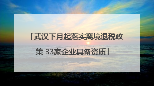 武汉下月起落实离境退税政策 33家企业具备资质