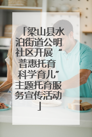 梁山县水泊街道公明社区开展“普惠托育 科学育儿”主题托育服务宣传活动
