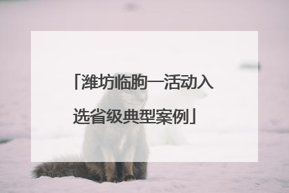 潍坊临朐一活动入选省级典型案例