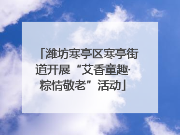 潍坊寒亭区寒亭街道开展“艾香童趣·粽情敬老”活动