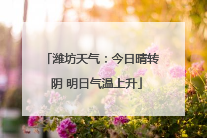 潍坊天气：今日晴转阴 明日气温上升