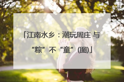 江南水乡：潮玩周庄 与“粽”不“童”(图)