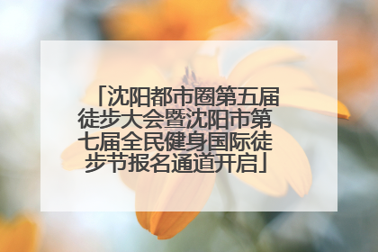 沈阳都市圈第五届徒步大会暨沈阳市第七届全民健身国际徒步节报名通道开启