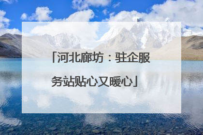 河北廊坊：驻企服务站贴心又暖心