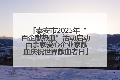 泰安市2025年“百企献热血”活动启动 百余家爱心企业家献血庆祝世界献血者日