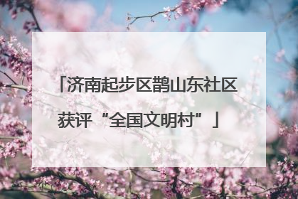 济南起步区鹊山东社区获评“全国文明村”