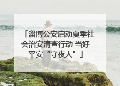 淄博公安启动夏季社会治安清查行动 当好平安“守夜人”