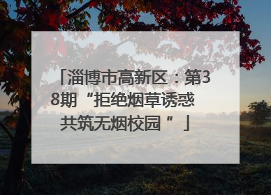 淄博市高新区：第38期“拒绝烟草诱惑 共筑无烟校园 ”